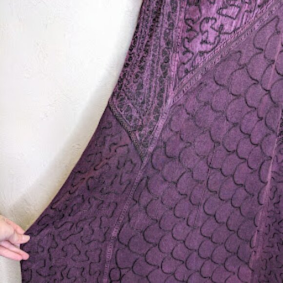 Vintage Witchy Whimsigoth Dress One Size Purple Flowy Mystical Fairy Casual Maxi - Picture 6 of 6